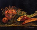 Naturaleza muerta con manzanas, carne y panecillo Vincent van Gogh